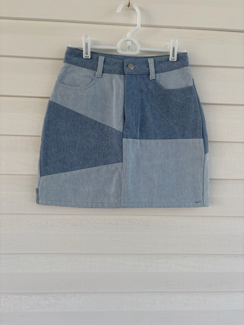 Altar’d State Blue Patchwork Mini Skirt Y2K Cottagecore